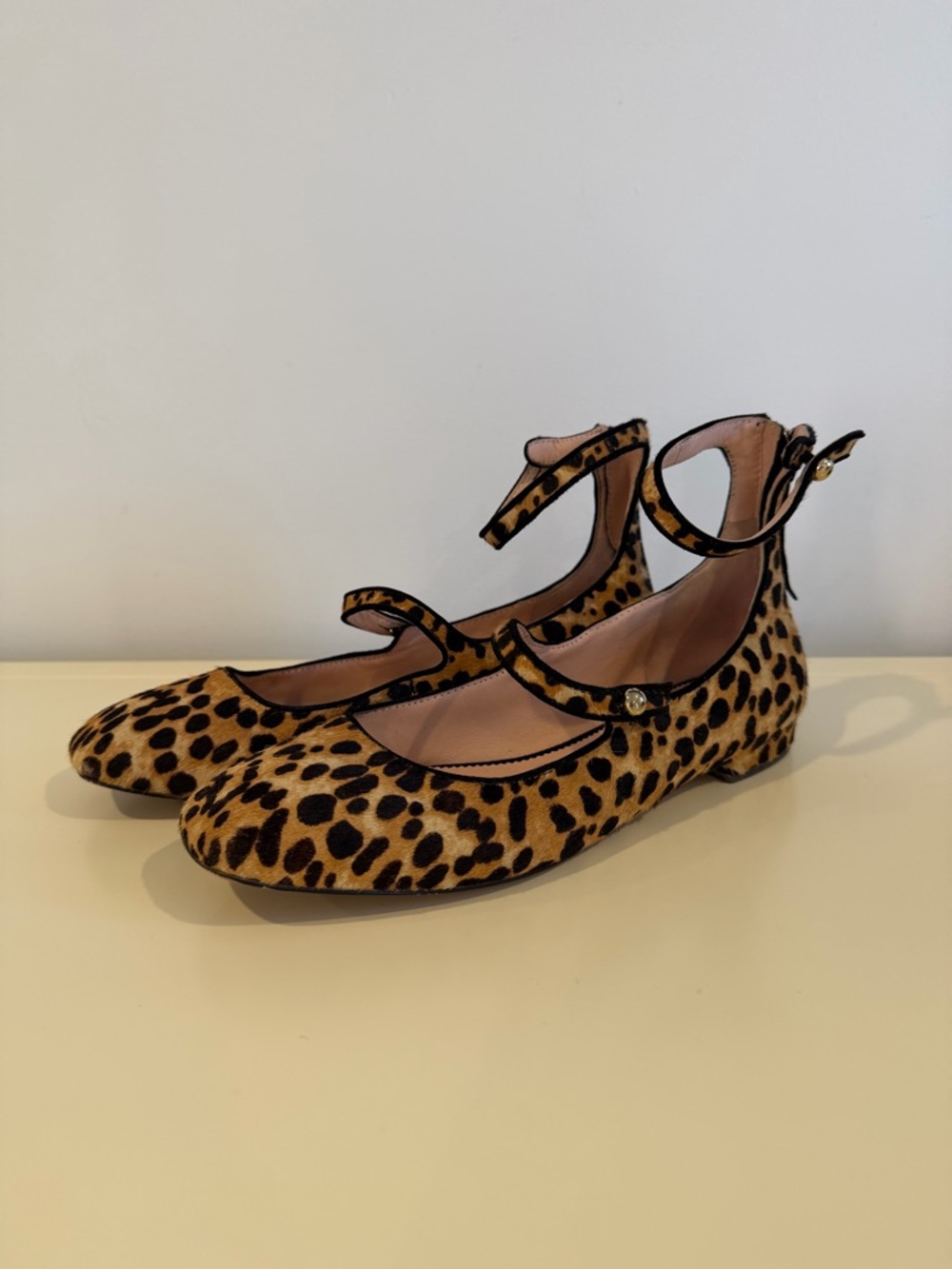 J. Crew Leopard Print Ankle Strap Flats